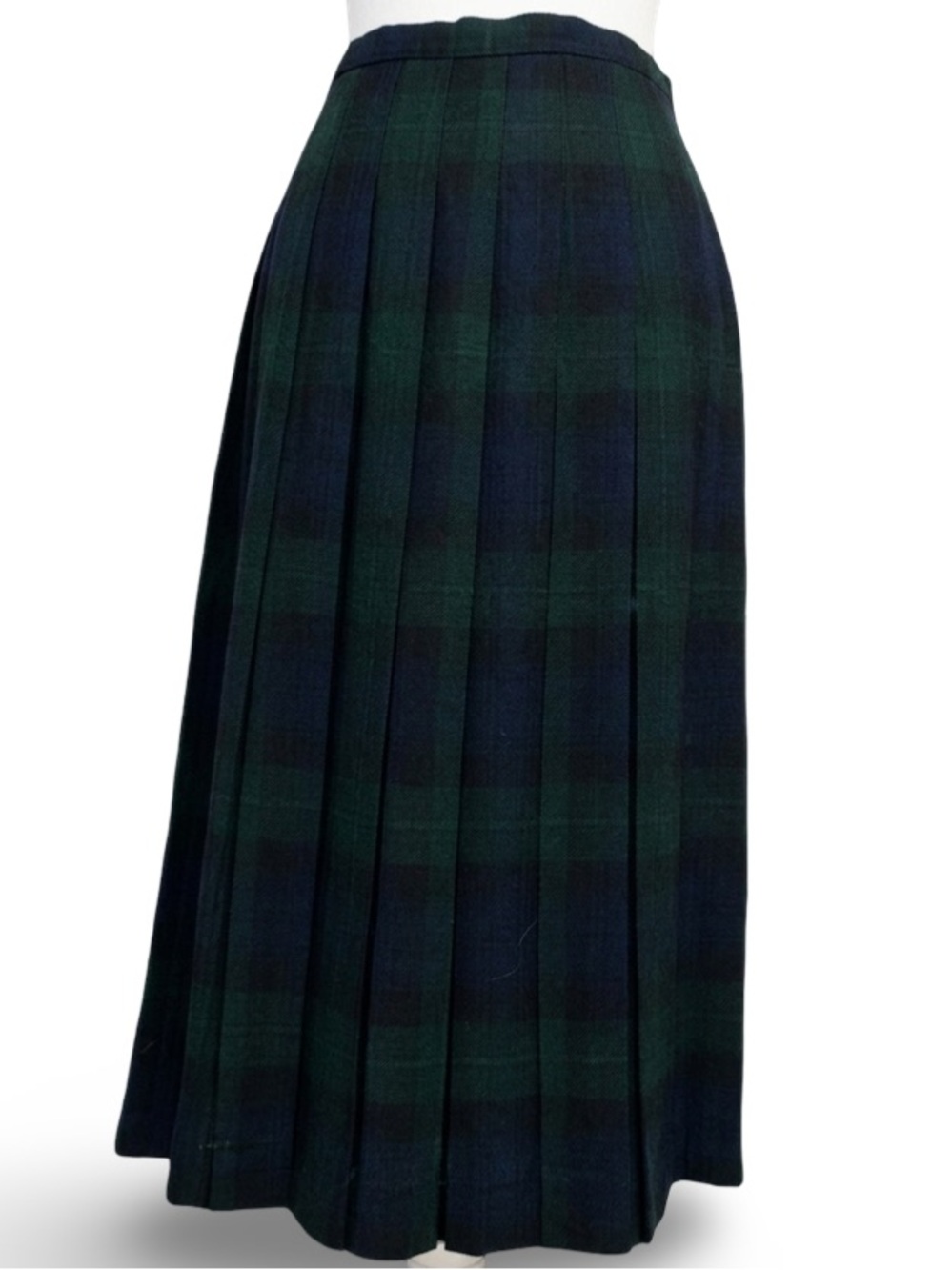 Vintage St. Michael Marks & Spencer Plaid Pleated Midi Skirt, Size 8/10
